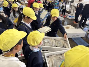 校外学習（長浜卸売市場、ヤンマーミュージアム）に行きました